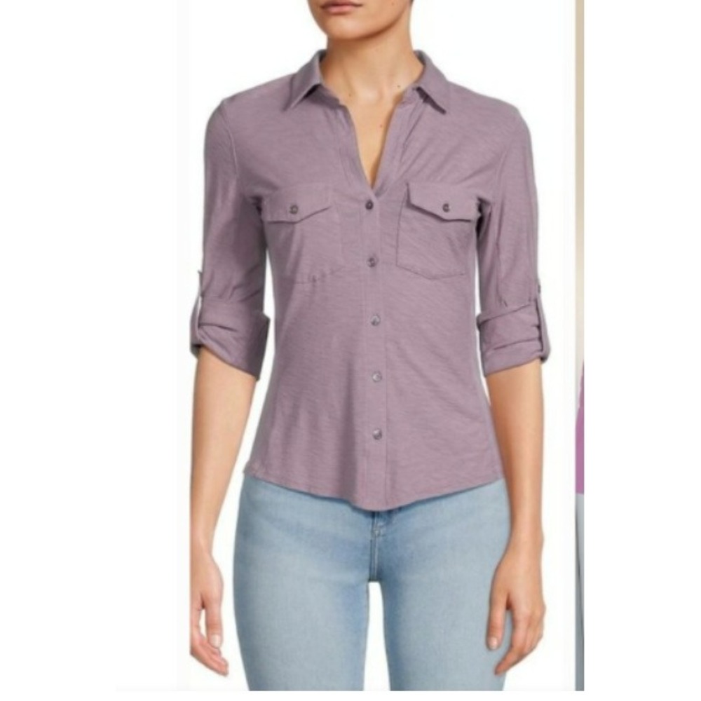 James Perse Standard Mauve Fine Corduroy Button Down Shirt Cotton Size 3 Large